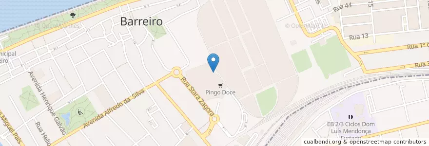 Mapa de ubicacion de Pizza Hut en 葡萄牙, Área Metropolitana De Lisboa, Setúbal, Península De Setúbal, Barreiro, Barreiro E Lavradio.