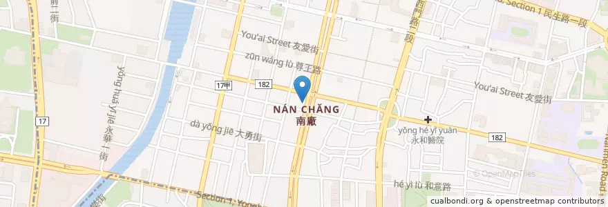 Mapa de ubicacion de 小雨咖啡X3952拿鐵館 en 臺灣, 臺南市, 中西區.