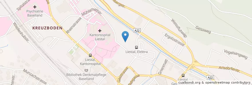 Mapa de ubicacion de bike-energy Ladestation en Switzerland, Basel-Landschaft, Bezirk Liestal, Liestal.