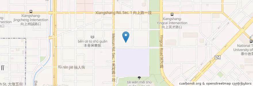 Mapa de ubicacion de Manni Cafe 很多咖啡 en Tayvan, Taichung, 西區.