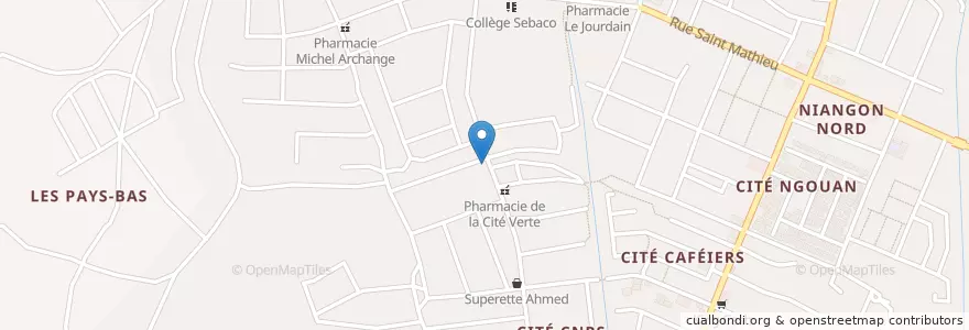 Mapa de ubicacion de Misadel en Côte D’Ivoire, Abidjan, Yopougon.