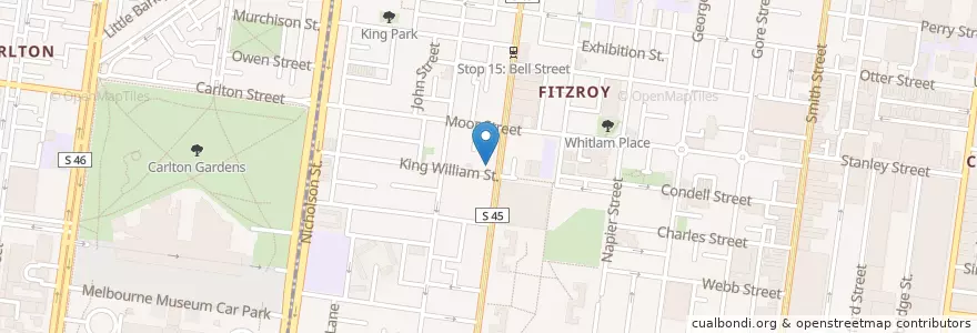 Mapa de ubicacion de Uptown Jazz Café en 오스트레일리아, Victoria.