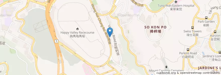 Mapa de ubicacion de St Pauls Secondary en Chine, Guangdong, Hong Kong, Île De Hong Kong, Nouveaux Territoires, 灣仔區 Wan Chai District.