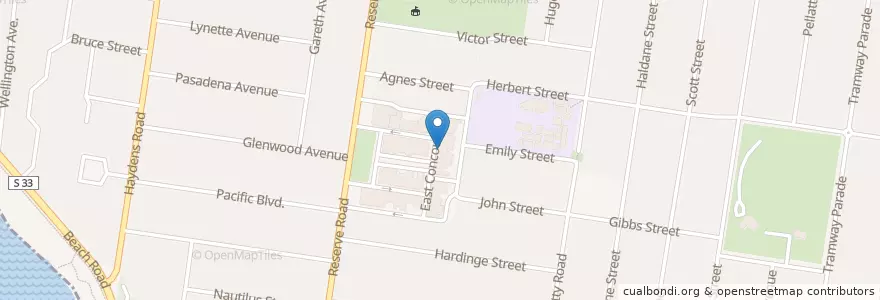 Mapa de ubicacion de Cafe en 오스트레일리아, Victoria, City Of Bayside.