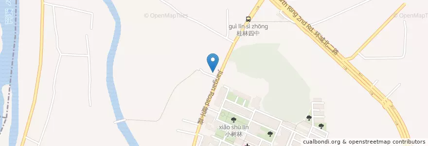 Mapa de ubicacion de 中国工商银行 en 中国, 广西壮族自治区, 桂林市, 七星区.