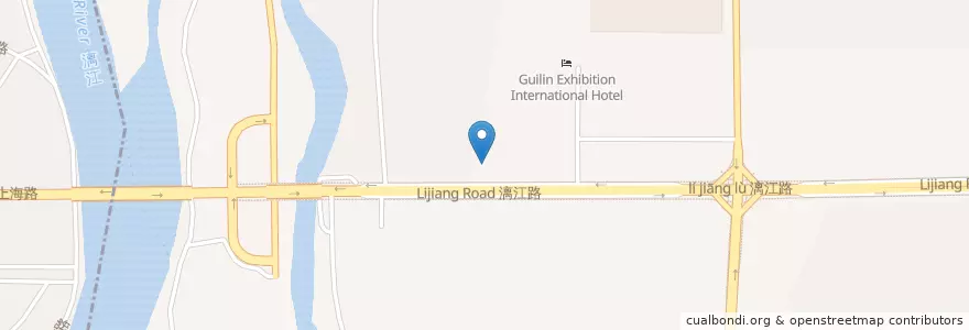 Mapa de ubicacion de 中国工商银行 en China, Guangxi, 桂林市, 七星区.