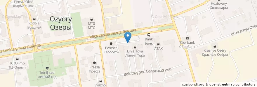 Mapa de ubicacion de Мороженое en Rusia, Центральный Федеральный Округ, Московская Область, Городской Округ Озёры.