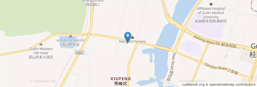 Mapa de ubicacion de 丽君路邮政所 en 中国, 広西チワン族自治区, 桂林市, 秀峰区.