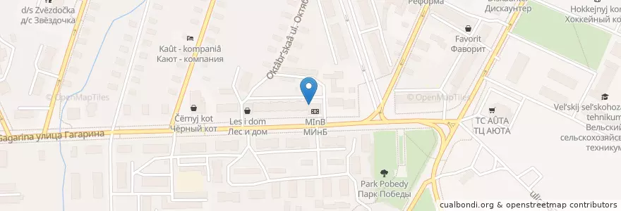 Mapa de ubicacion de Московский индустриальный банк en Russia, Northwestern Federal District, Arkhangelsk Oblast, Velsky District, Вельское Городское Поселение.