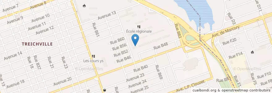 Mapa de ubicacion de Epp Raquain en Costa D'Avorio, Abidjan, Treichville.