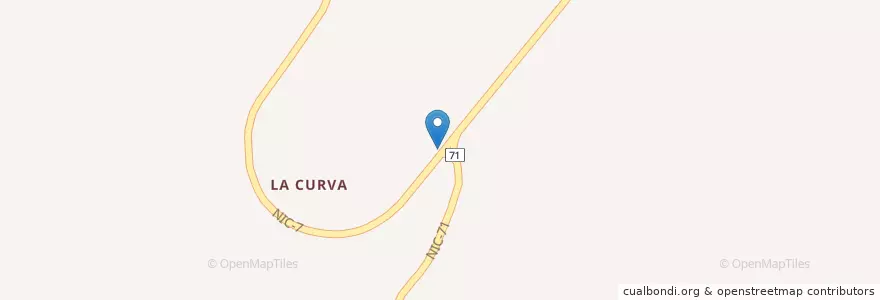 Mapa de ubicacion de La Curva en Nicaragua, Chontales, Villa Sandino (Municipio).