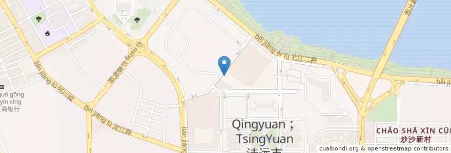 Mapa de ubicacion de 陳華記麵家 en 중국, 광둥성, 清远市 (Qingyuan), 清城区 (Qingcheng), 洲心街办.