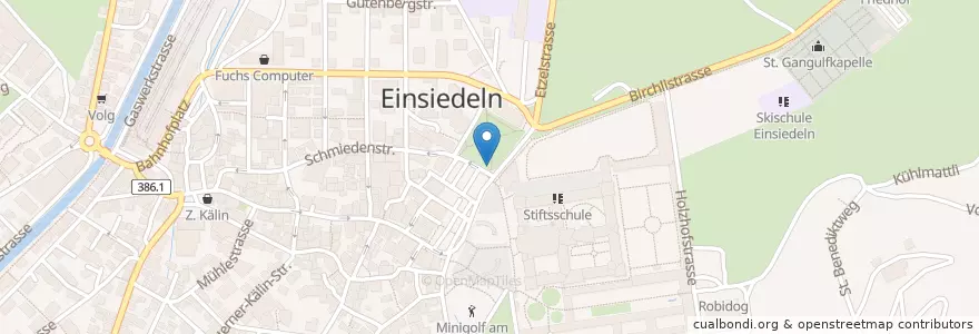 Mapa de ubicacion de Offener Bücherschrank en Schweiz/Suisse/Svizzera/Svizra, Schwyz, Einsiedeln, Einsiedeln.
