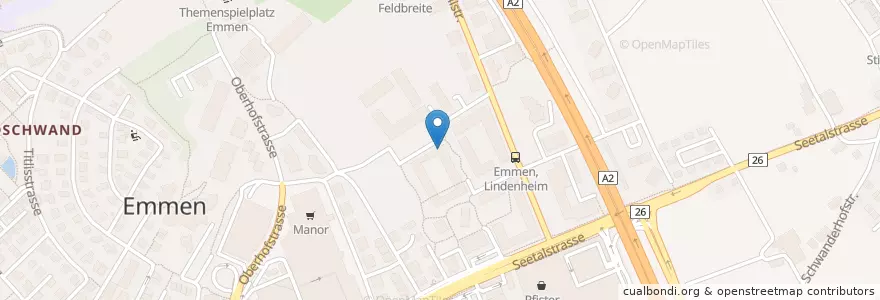 Mapa de ubicacion de Kita small-foot en Switzerland, Luzern, Emmen.