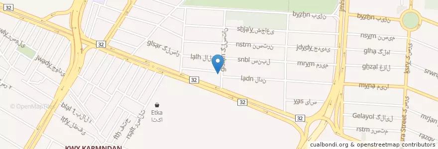 Mapa de ubicacion de کافه آرام en Irão, استان البرز, شهرستان کرج, بخش مرکزی شهرستان کرج, کرج.