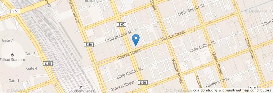 Mapa de ubicacion de Bourke Place Pharmacy en 오스트레일리아, Victoria, City Of Melbourne.