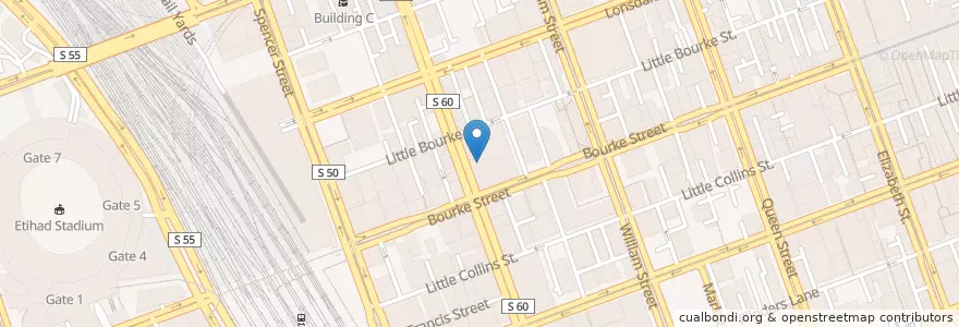 Mapa de ubicacion de Nando's en Austrália, Victoria, City Of Melbourne.