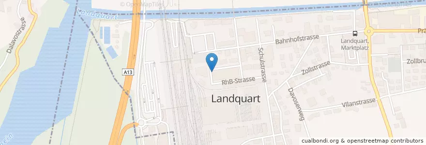 Mapa de ubicacion de Coop Restaurant en Suiza, Grisones, Landquart, Landquart.