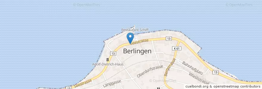 Mapa de ubicacion de Kafi Berlingen, Bäckerei en Zwitserland, Thurgau, Berlingen.