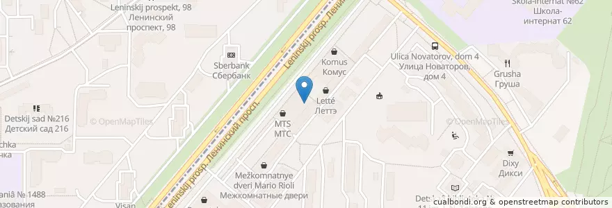 Mapa de ubicacion de Сбербанк en Rusia, Центральный Федеральный Округ, Москва, Юго-Западный Административный Округ, Обручевский Район.