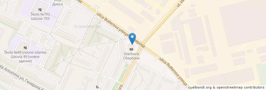Mapa de ubicacion de Сбербанк en Rússia, Distrito Federal Central, Москва, Юго-Западный Административный Округ, Район Коньково.