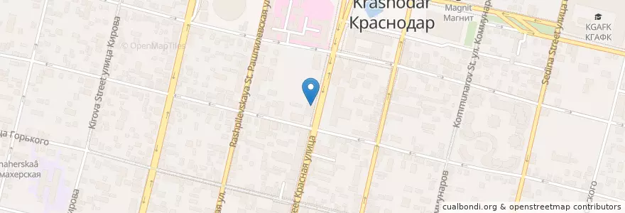 Mapa de ubicacion de サブウェイ en ロシア, 南部連邦管区, クラスノダール地方, Городской Округ Краснодар.