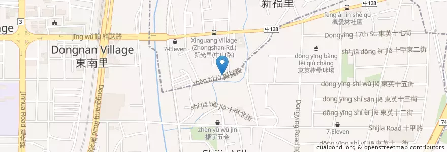 Mapa de ubicacion de 新福十甲福德祠 en Taiwan, Taichung, 東區.