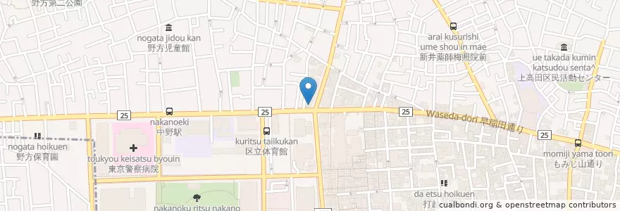 Mapa de ubicacion de フレッシュネスバーガー en Japan, Tokio, 中野区.