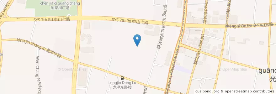 Mapa de ubicacion de 龙津派出所 en چین, گوانگ‌دونگ, 广州市, 荔湾区, 越秀区, 龙津街道.
