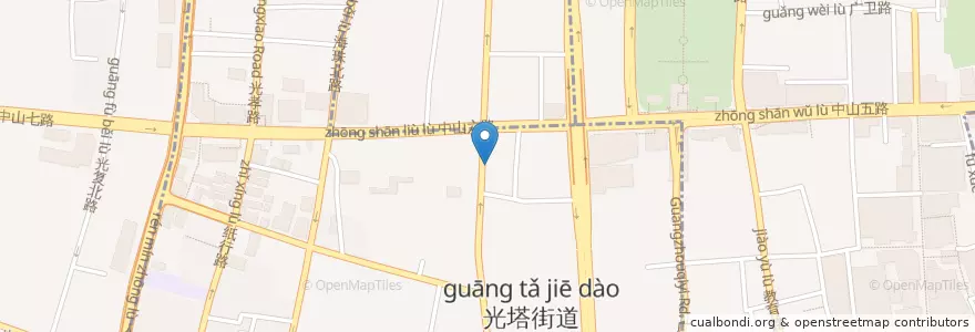 Mapa de ubicacion de 越秀区红十字会医院 en China, Guangdong, Guangzhou, 越秀区, 光塔街道.