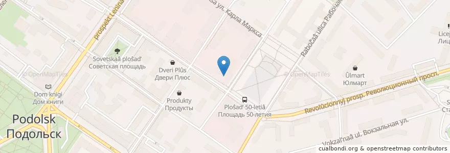 Mapa de ubicacion de Бургерная №1 en Rusland, Centraal Federaal District, Oblast Moskou, Городской Округ Подольск.