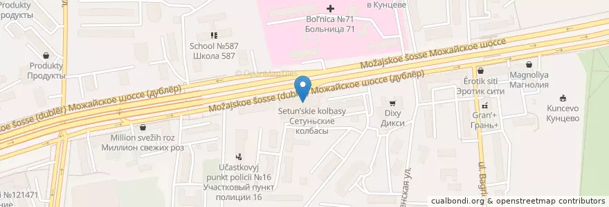 Mapa de ubicacion de Сбербанк en Russia, Distretto Federale Centrale, Москва, Западный Административный Округ, Можайский Район.