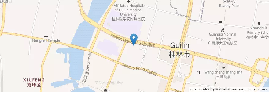 Mapa de ubicacion de 中国工商银行 en China, Quancim, 桂林市, 秀峰区.