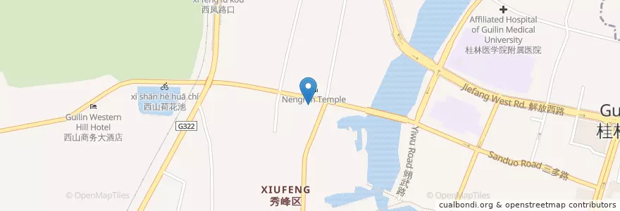 Mapa de ubicacion de 中国工商银行 en 중국, 광시 좡족 자치구, 桂林市, 秀峰区.