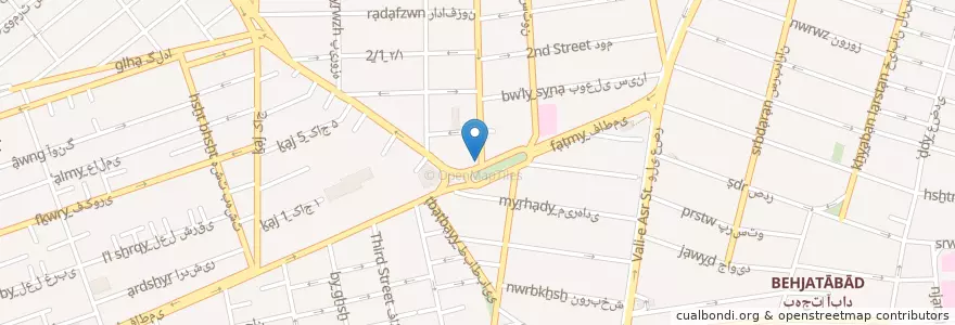 Mapa de ubicacion de طهران لقمه en Iran, Téhéran, شهرستان تهران, Téhéran, بخش مرکزی شهرستان تهران.