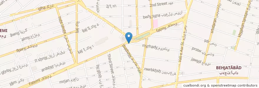Mapa de ubicacion de بانک سپه en Irão, Teerã, شهرستان تهران, Teerã, بخش مرکزی شهرستان تهران.