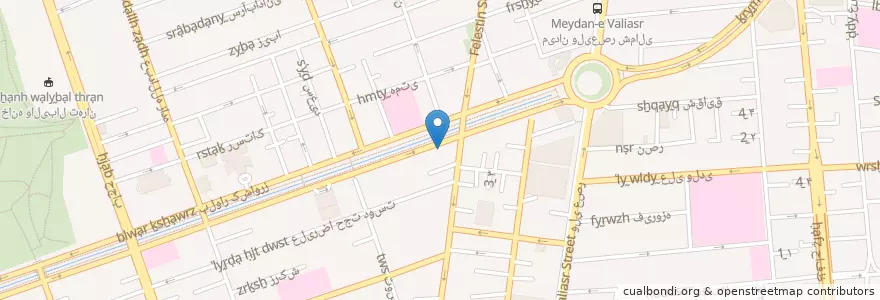 Mapa de ubicacion de بانک مسکن en Irão, Teerã, شهرستان تهران, Teerã, بخش مرکزی شهرستان تهران.