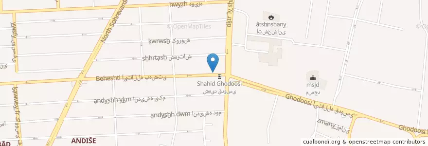 Mapa de ubicacion de بانک رفاه en Iran, Teheran, شهرستان تهران, Teheran, بخش مرکزی شهرستان تهران.