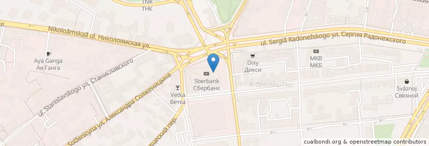 Mapa de ubicacion de Сбербанк en Rusya Federasyonu, Центральный Федеральный Округ, Москва, Центральный Административный Округ, Таганский Район.