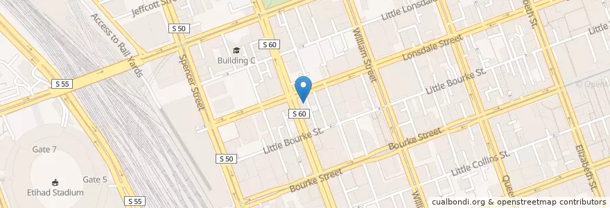 Mapa de ubicacion de Colonial Hotel en Australië, Victoria, City Of Melbourne.