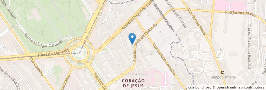 Mapa de ubicacion de Elefante Branco en ポルトガル, Área Metropolitana De Lisboa, Lisboa, Grande Lisboa, リスボン, Santo António.