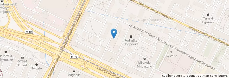 Mapa de ubicacion de Сбербанк en Russia, Distretto Federale Centrale, Москва, Северный Административный Округ, Район Сокол, Район Аэропорт.
