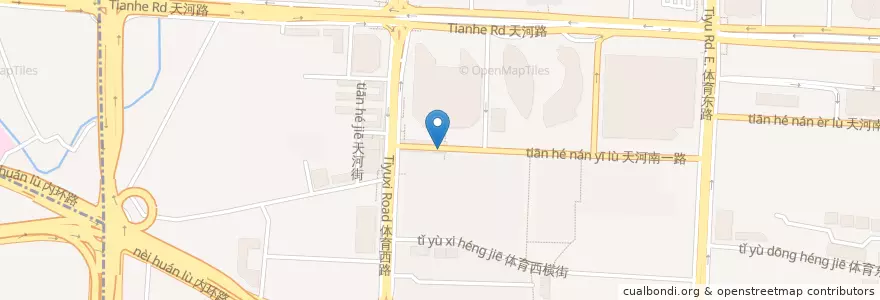 Mapa de ubicacion de 中国银行 en China, Provincia De Cantón, Cantón, 天河区, 天河南街道.