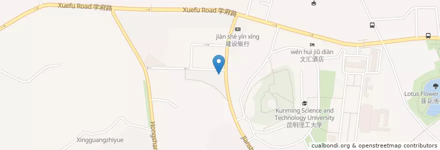 Mapa de ubicacion de ICBC en 中国, 云南省, 昆明市, 五华区, 莲华街道.