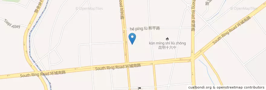Mapa de ubicacion de 山里人家 en China, Yunnan, 昆明市, 官渡区, 太和街道.