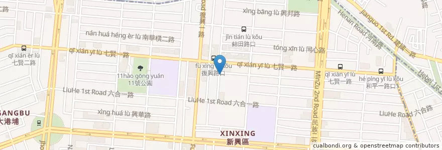 Mapa de ubicacion de 真心豆行 en Taïwan, Kaohsiung, 新興區.
