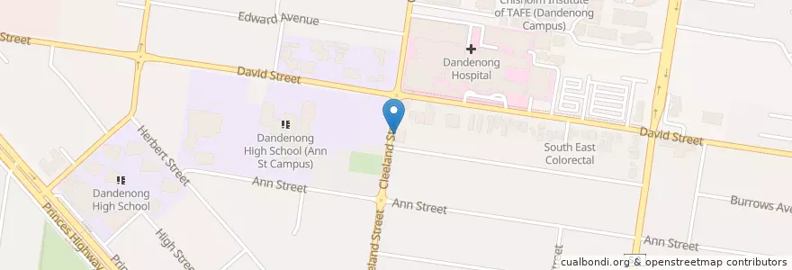 Mapa de ubicacion de Eastern Medical Centre en Australia, Victoria, City Of Greater Dandenong.