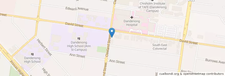 Mapa de ubicacion de Southern health dialysis unit en Avustralya, Victoria, City Of Greater Dandenong.