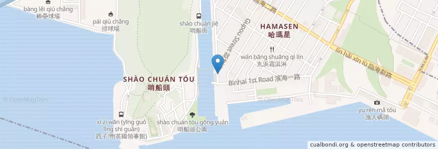 Mapa de ubicacion de oh cafe en 台湾, 高雄市, 鼓山区.