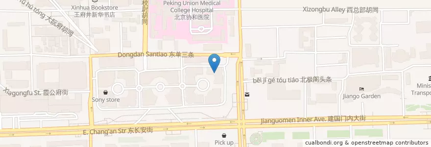 Mapa de ubicacion de 百老汇影城(东方广场店) en 中国, 北京市, 河北省, 东城区.